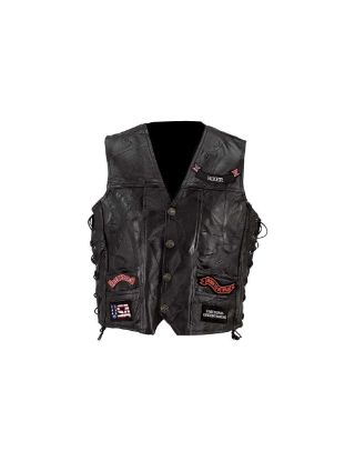 Picture of Bf Systems GFVBIK14M Diamond Plate  Rock Design Genuine Buffalo Leather Vest (EA)