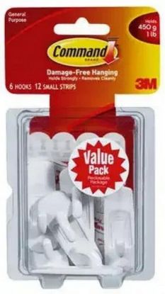 Picture of 3M 17002-VP-6PK HOOK,UTLTY,SM,6HK/12STRP (PK-6-EA)