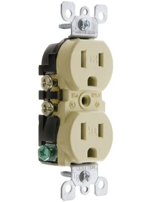 Picture of LEVITON MFG CO INC T5320-00I OUTLET DUPLX TR 15A IVRY (EA)