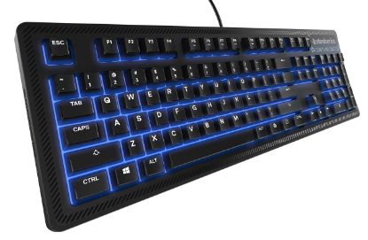 Picture of Unknown 64435-B SteelSeries Apex 100 Gaming Keyboard - Tactile & Silent - Blue LED Backlit - Splash Resistant - Media Controls (Renewed) (EA)