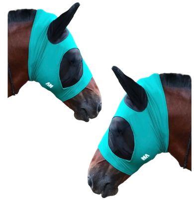 Picture of Unknown  Majestic Ally Pack of 2 Lycra Horse Fly Mask with Nylon Mesh Eyes and Ears - Durable, Comfort Elasticity Fly Mask with Ears (Turquoise) (EA)