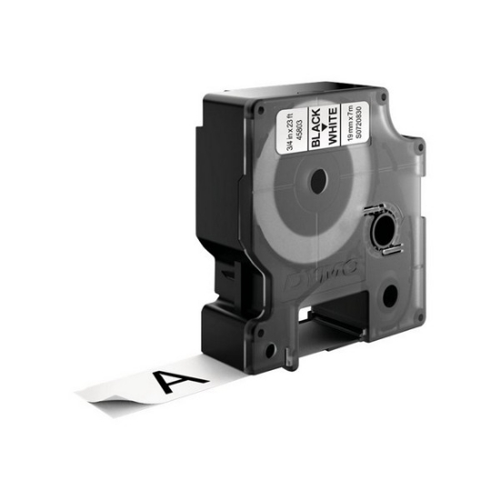 Picture of D1 High-Performance Polyester Removable Label Tape, 0.75" X 23 Ft, Black On White