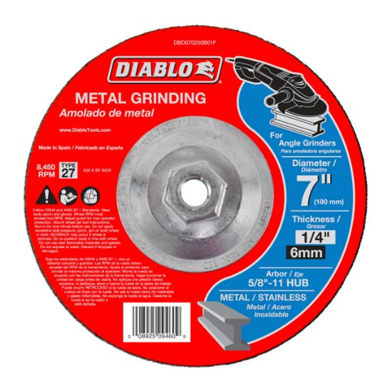 Picture of Diablo DBD070250B01F METAL GRND DSC 7"X5/8-11 (EA)