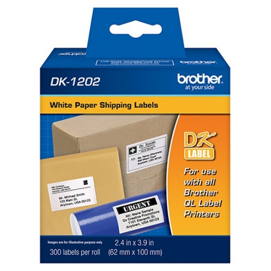 Picture of Die-Cut Shipping Labels, 2.4" x 3.9", White, 300 Labels/Roll