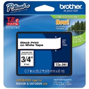 Picture of Tze Standard Adhesive Laminated Labeling Tape, 0.7" X 26.2 Ft, Black On White