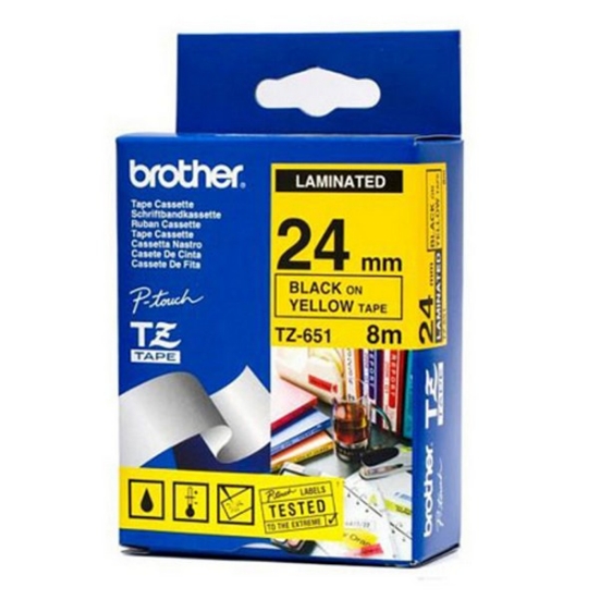 Picture of Tze Standard Adhesive Laminated Labeling Tape, 0.94" X 26.2 Ft, Black On Yellow