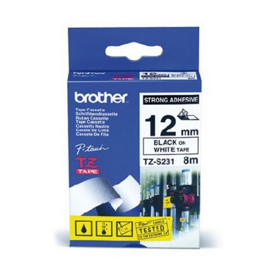 Picture of Tze Extra-Strength Adhesive Laminated Labeling Tape, 0.47" X 26.2 Ft, Black On White