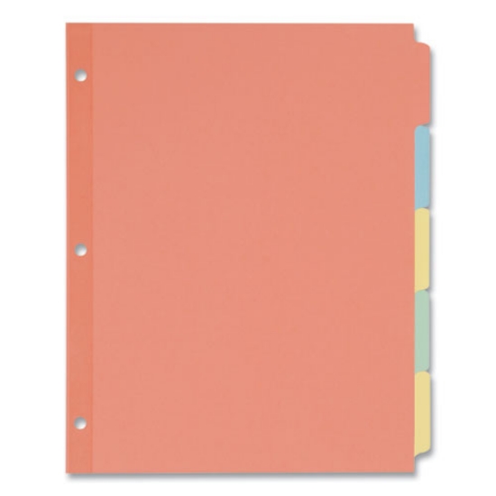 Picture of Write and Erase Plain-Tab Paper Dividers, 5-Tab, 11 x 8.5, Multicolor, 36 Sets
