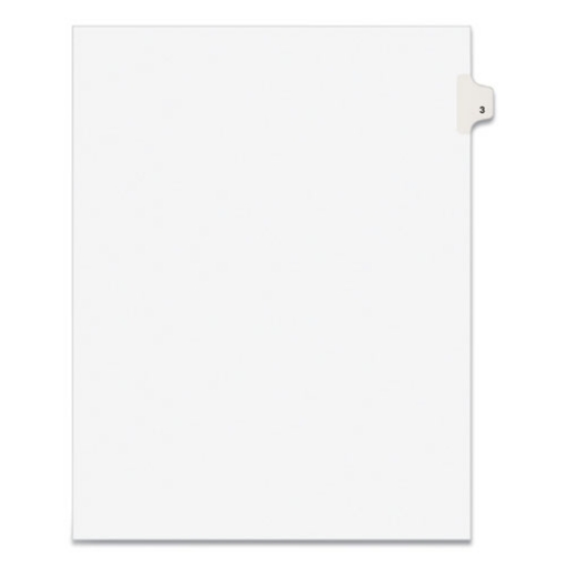 Picture of Preprinted Legal Exhibit Side Tab Index Dividers, Avery Style, 10-Tab, 3, 11 X 8.5, White, 25/pack