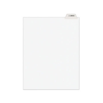 Picture of avery-style preprinted legal bottom tab divider, 26-tab, exhibit f, 11 x 8.5, white, 25/pk