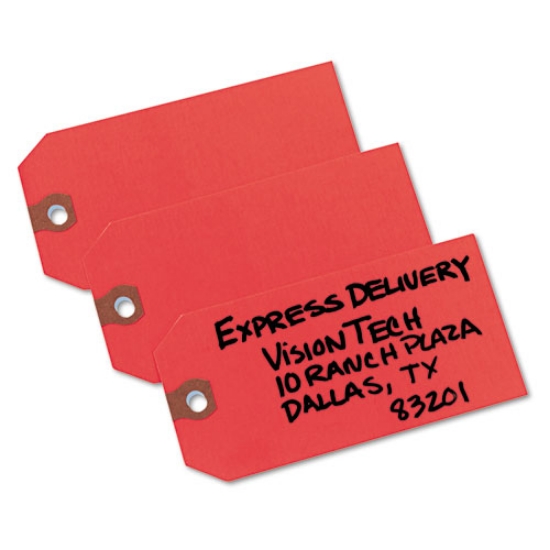 Picture of Unstrung Shipping Tags, 11.5 pt.Stock, 4.75 x 2.38, Red, 1,000/Box