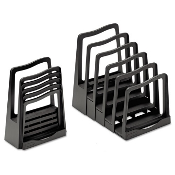 Picture of Adjustable File Rack, 5 Sections, Letter Size Files, 8" X 11.5" X 10.5", Black