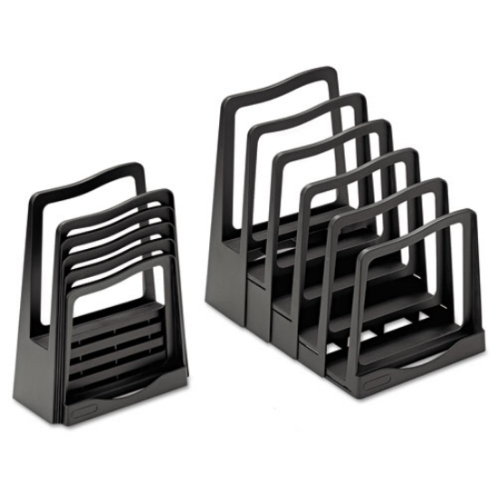 Picture of Adjustable File Rack, 5 Sections, Letter Size Files, 8" X 11.5" X 10.5", Black