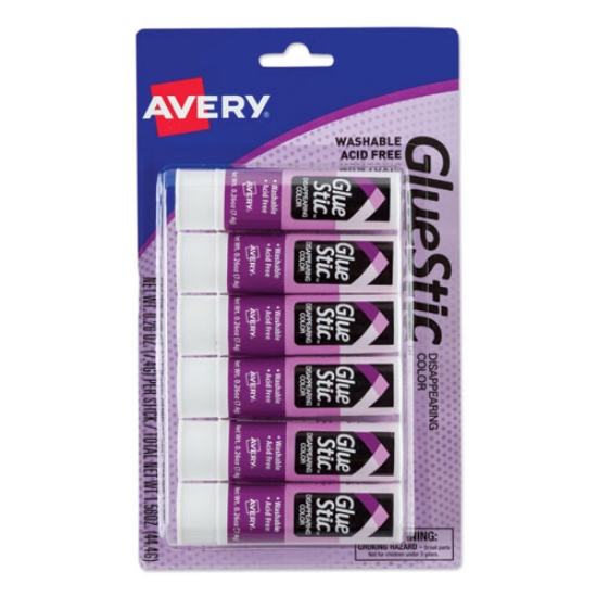 Picture of Permanent Glue Stic Value Pack, 0.26 Oz, Applies Purple, Dries Clear, 6/pack
