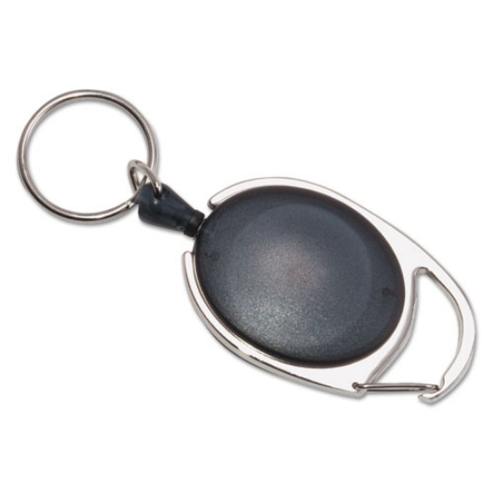 Picture of Carabiner-Style Retractable Id Card Reel, 30" Extension, Smoke, 6/pack