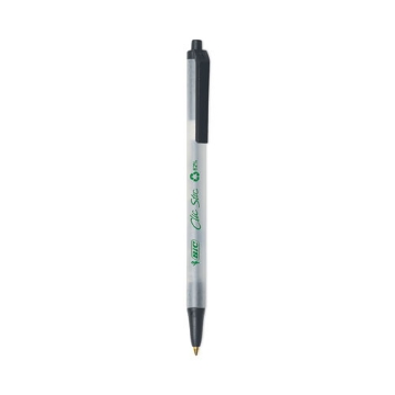 Picture of ReVolution Clic Stic Ballpoint Pen, Retractable, Medium 1 mm, Black Ink, Translucent Frost/Black Barrel, 48/Pack
