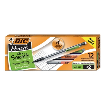 Picture of Xtra Smooth Mechanical Pencils with Tube of Lead, 0.7 mm, HB (#2), Black Lead, Clear Barrel, Dozen
