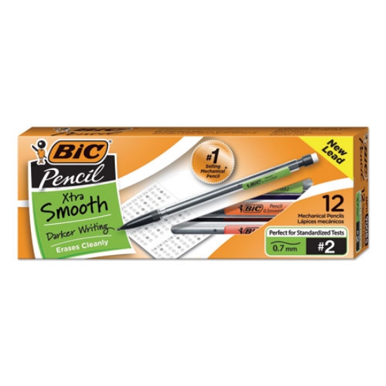 Picture of Xtra Smooth Mechanical Pencils with Tube of Lead, 0.7 mm, HB (#2), Black Lead, Clear Barrel, Dozen