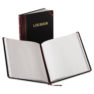 Picture of Log Book, List-Management Format with Medium/College Rule, Black/Red Cover, (150) 10.13 x 7.78 Sheets