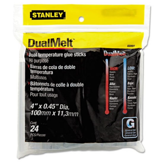 Picture of Dual Temperature Glue Sticks, 0.45" X 4", Dries Clear, 24/pack