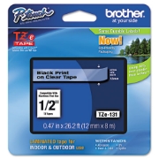 Picture of Tze Standard Adhesive Laminated Labeling Tape, 0.47" X 26.2 Ft, Black On Clear