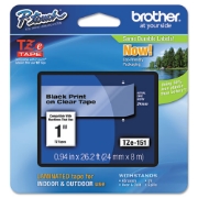 Picture of Tze Standard Adhesive Laminated Labeling Tape, 0.94" X 26.2 Ft, Black On Clear