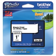 Picture of Tze Standard Adhesive Laminated Labeling Tape, 0.94" X 26.2 Ft, Black On White