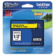 Picture of Tze Standard Adhesive Laminated Labeling Tape, 0.47" X 26.2 Ft, Black On Yellow