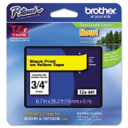 Picture of Tze Standard Adhesive Laminated Labeling Tape, 0.7" X 26.2 Ft, Black On Yellow