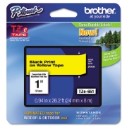 Picture of Tze Standard Adhesive Laminated Labeling Tape, 0.94" X 26.2 Ft, Black On Yellow