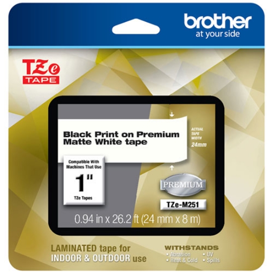 Picture of Tze Premium Laminated Tape, 0.94" X 26.2 Ft, Black On White