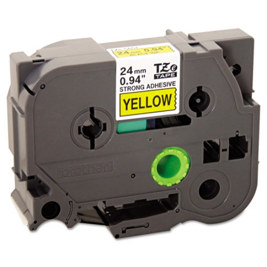 Picture of Tze Extra-Strength Adhesive Laminated Labeling Tape, 0.94" X 26.2 Ft, Black On Yellow