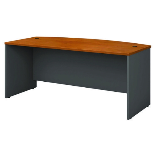 Picture of Series C Collection Bow Front Desk, 71.13" X 36.13" X 29.88", Natural Cherry/graphite Gray