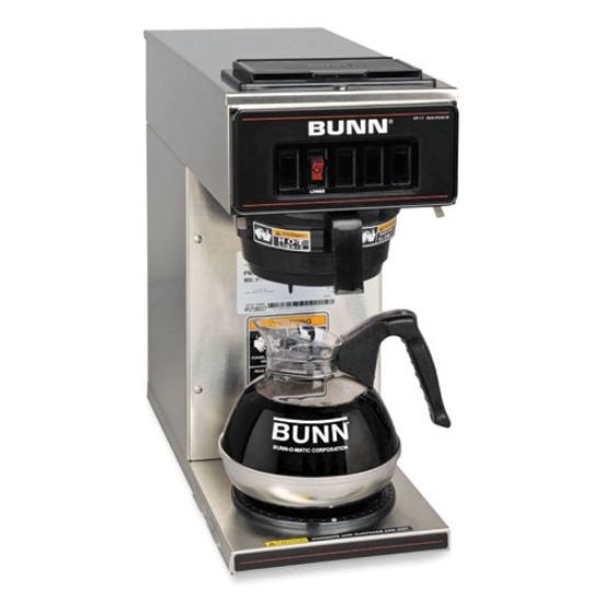 Picture of VP17-1 12-Cup Commercial Pourover Coffee Brewer, Stainless Steel/Black, Ships in 7-10 Business Days