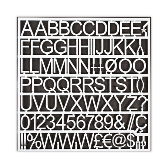 Picture of White Plastic Set of Letters, Numbers and Symbols, Uppercase, 1"h