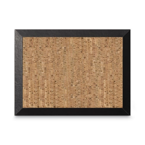 Picture of Natural Cork Bulletin Board, 24 x 18, Tan Surface, Black Wood Frame