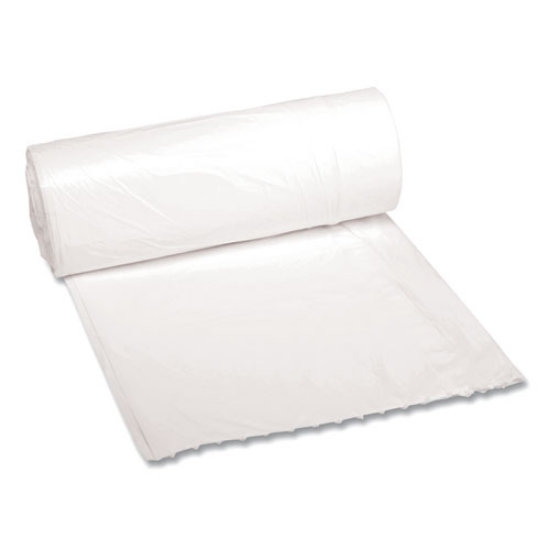 Picture of low-density waste can liners, 10 gal, 0.4 mil, 24" x 23", white, 25 bags/roll, 20 rolls/carton