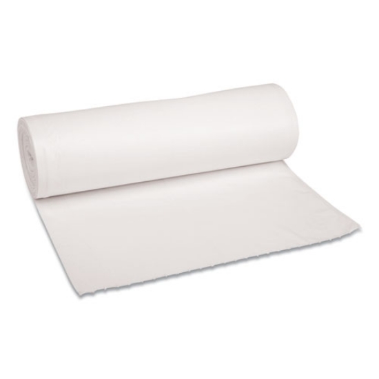 Picture of Low-Density Waste Can Liners, 60 gal, 0.6 mil, 38" x 58", White, 25 Bags/Roll, 4 Rolls/Carton
