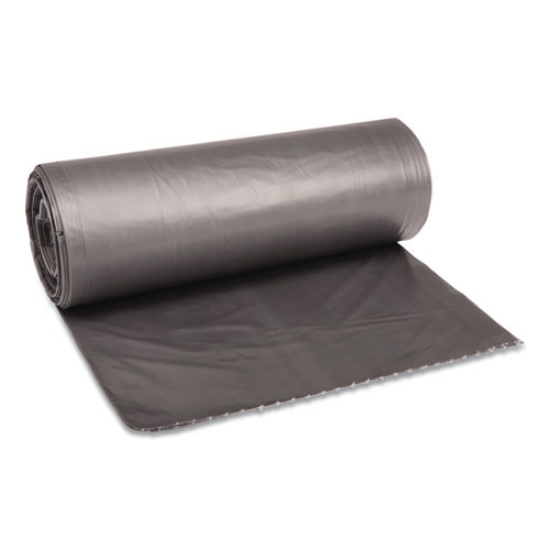 Picture of Low-Density Waste Can Liners, 60 gal, 1.1 mil, 38" x 58", Gray, 20 Bags/Roll, 5 Rolls/Carton