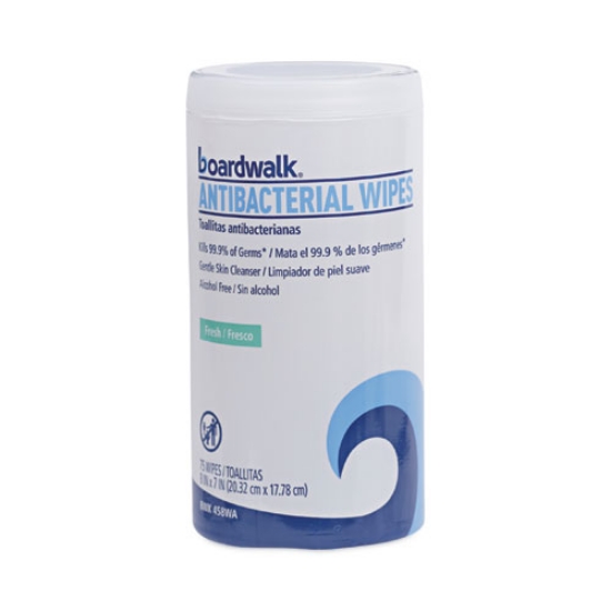 Picture of Antibacterial Wipes, 5.4 x 8, Fresh Scent, 75/Canister, 6 Canisters/Carton