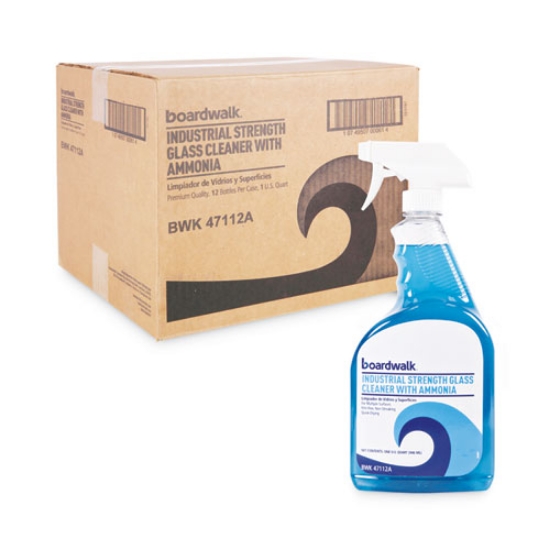 Picture of Industrial Strength Glass Cleaner With Ammonia, 32 Oz Trigger Spray Bottle, 12/carton