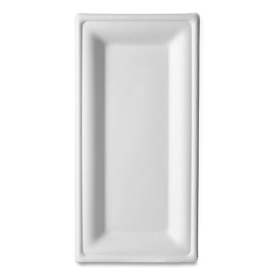 Picture of Vanguard Renewable and Compostable Sugarcane Plates, 10 x 5, White, 500/Carton