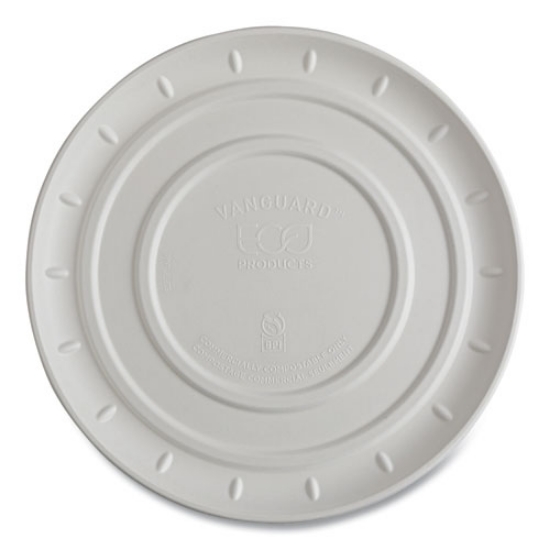 Picture of Vanguard Molded Fiber Pizza Tray, 16" dia, White, Sugarcane, 50/Carton