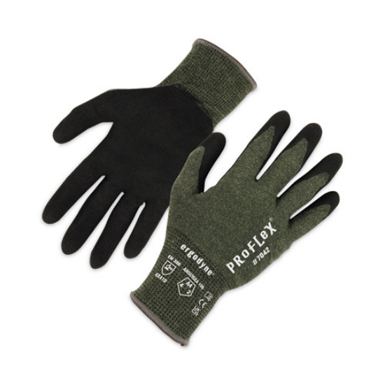 Picture of ProFlex 7042 ANSI A4 Nitrile-Coated CR Gloves, Green, Small, 12 Pairs/Pack, Ships in 1-3 Business Days