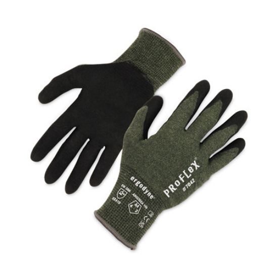 Picture of ProFlex 7042 ANSI A4 Nitrile-Coated CR Gloves, Green, Small, Pair, Ships in 1-3 Business Days