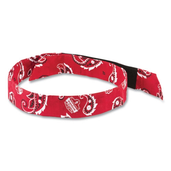 Picture of Chill-Its 6705 Cooling Embedded Polymers Hook and Loop Bandana Headband, One Size, Red Western, Ships in 1-3 Business Days