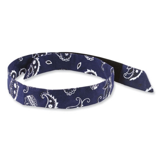 Picture of Chill-Its 6705 Cooling Embedded Polymers Hook and Loop Bandana Headband, One Size, Navy Western, Ships in 1-3 Business Days