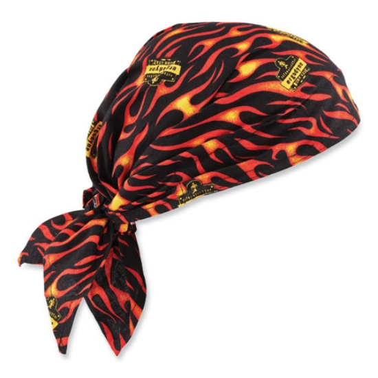 Picture of Chill-Its 6710 Cooling Embedded Polymers Tie Bandana Triangle Hat, One Size Fits Most, Flames, Ships in 1-3 Business Days