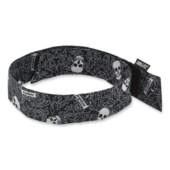 Picture of Chill-Its 6705 Cooling Embedded Polymers Hook and Loop Bandana Headbnd, One Size Fit Most, Skulls, Ships in 1-3 Business Days