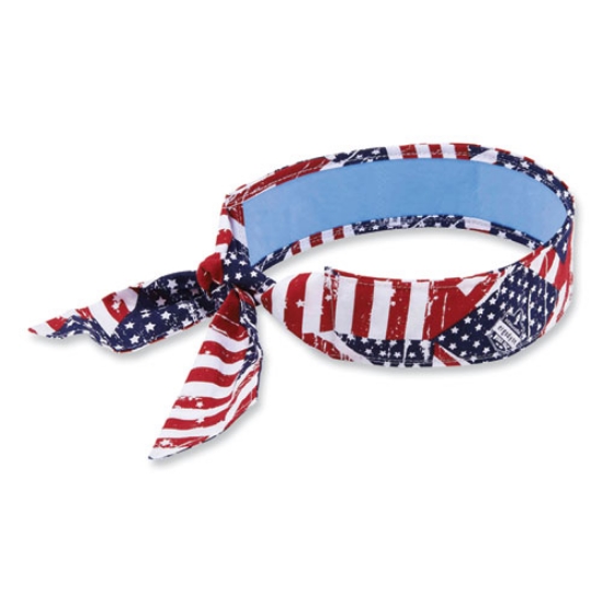Picture of Chill-Its 6700CT Cooling Bandana PVA Tie Headband, One Size Fits Most, Stars and Stripes, Ships in 1-3 Business Days